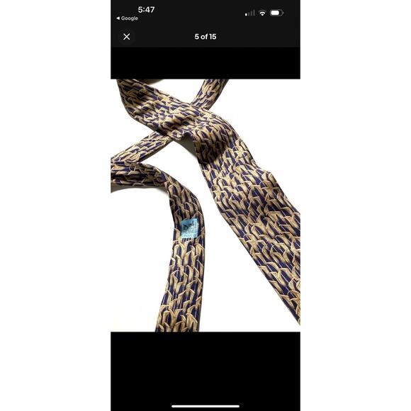 HERMES VINTAGE JACK IN THE PULPIT FLOWER TIE PLANT NATURE HIGH END FRANCE BLUE - Picture 8 of 12